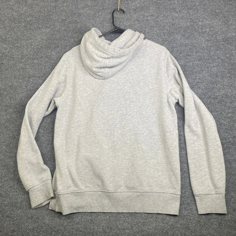 The North Face Mens Hoodie Grey Heather Logo Graphic Pullover Sweatshirt Medium